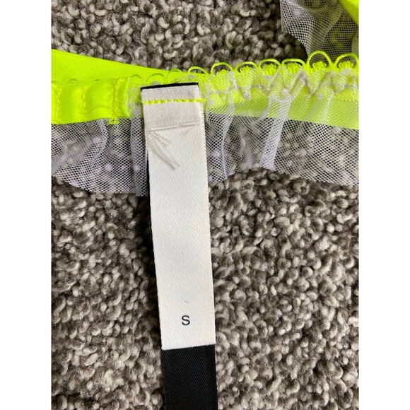 For Love & Lemons Daisy Lace Bralette – Size Small – Neon Yellow Trim - Picture 4 of 6